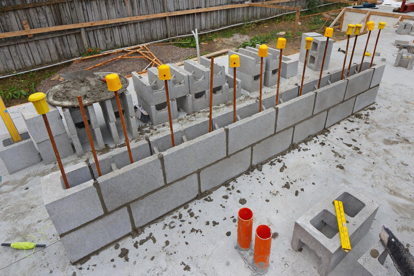 Foundation block wall installation